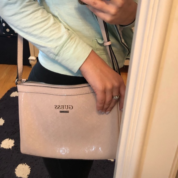 GUESS Baby Pink Patent Leather Satchel - Picture 3 of 4